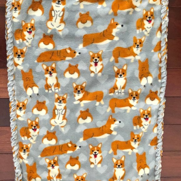 Corgi Small Dog or Cat Blanket Throw for shopping cart soft handmade braided e… - Picture 5 of 7